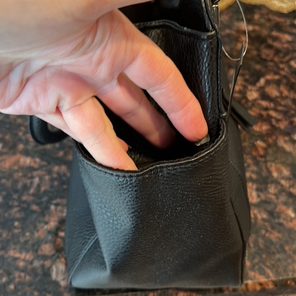 APT.9 Black Pebble Grain Vegan Leather Brooklyn Shopper Shoulder Bag - Picture 8 of 12